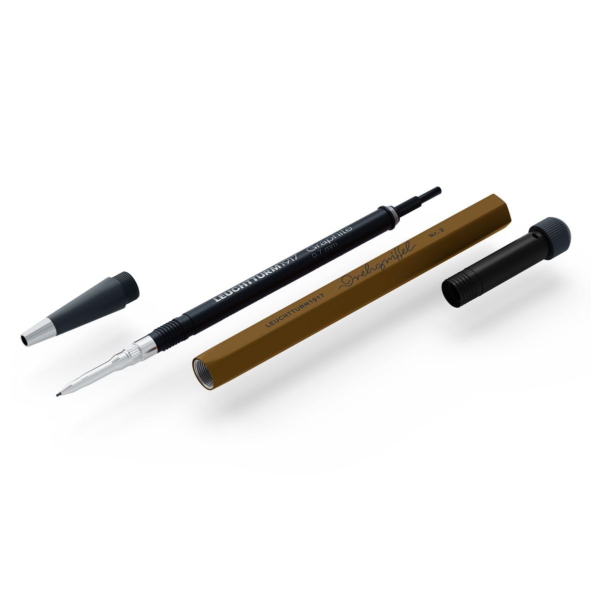 LEUCHTTURM1917 Spice Brown 372224 Pencil with Twist Mechanism Aluminium Steel Design Award-winning