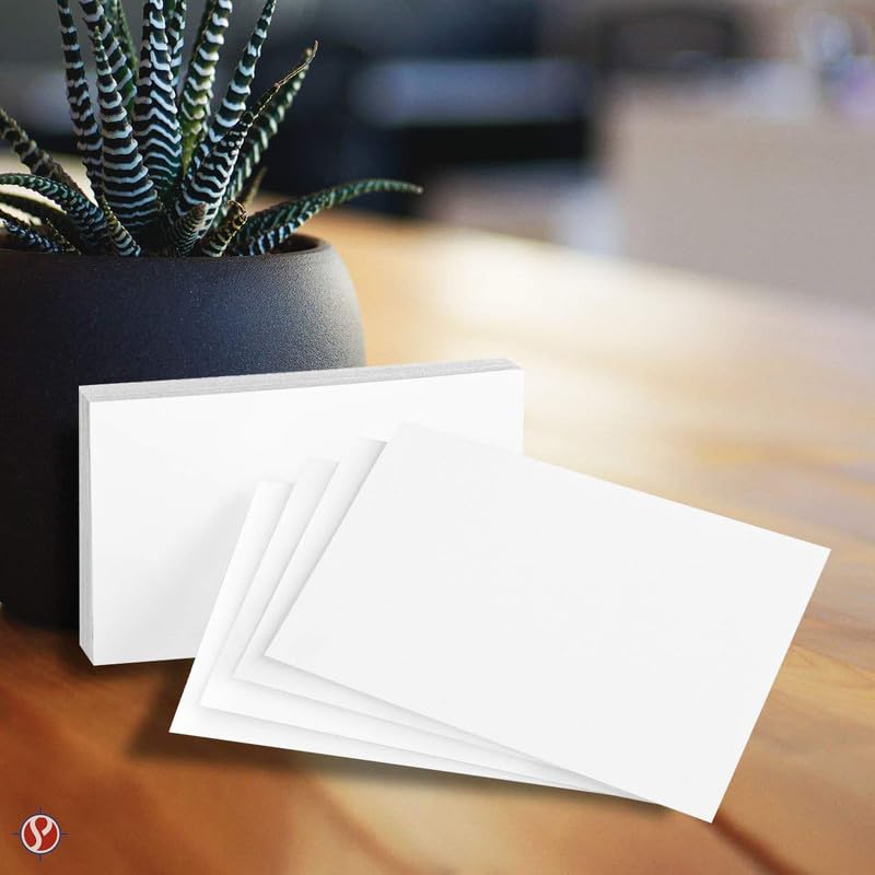 100 Pcs Extra Thick White Index Cards – Blank Heavyweight 14pt (0.014”) 100lb Cover Cardstock