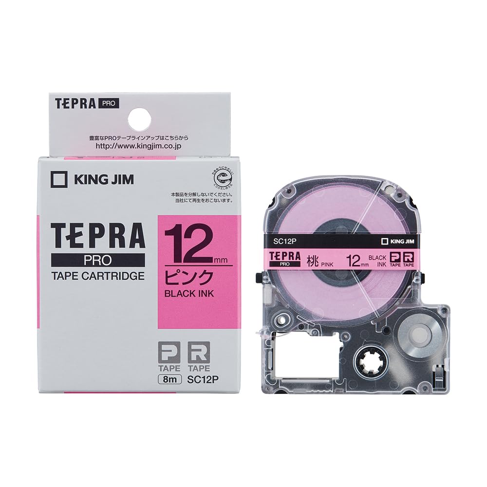 King Jim Tepra PRO SC12P Pink 12mm Tape Cartridge