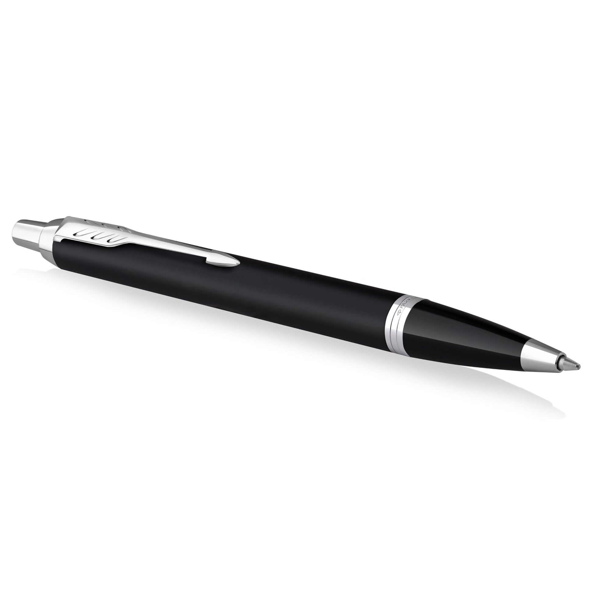 PARKER IM Ballpoint Pen | Matte Black with Chrome Trim | Medium Point with Blue Ink Refill | Gift