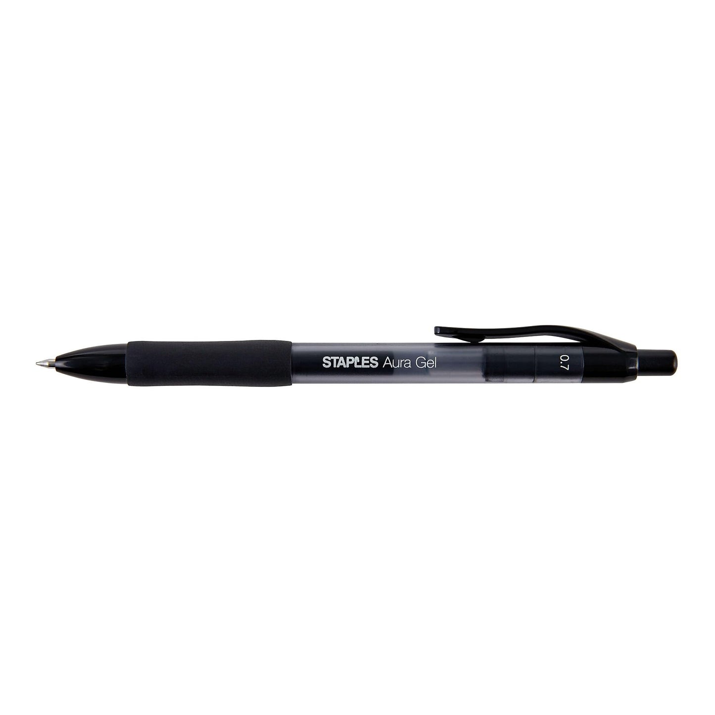 Staples Aura Retractable Gel Pens, Medium 0.7mm, Black Ink, 36-Pack