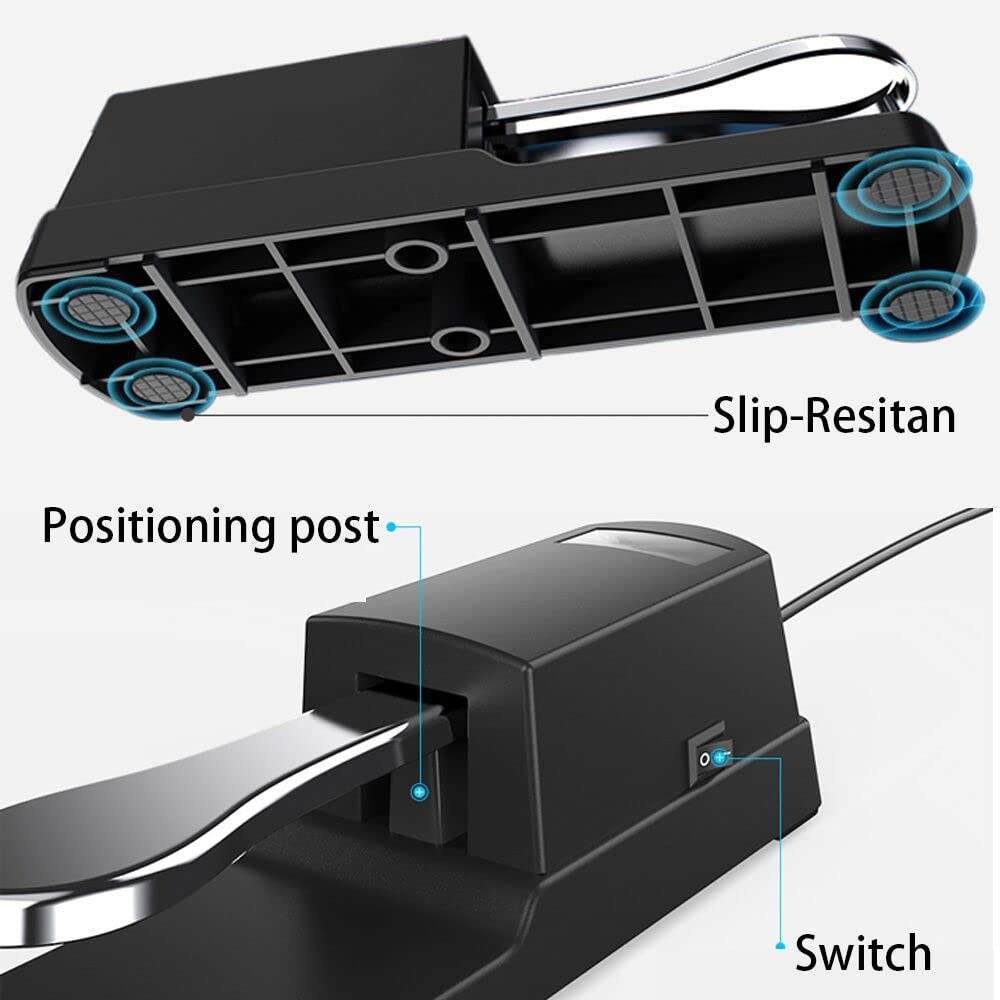 Goldby Piano Sustain Pedal, Universal Keyboard Foot Sustain Pedal for Yamaha, Casio, Roland, Korg