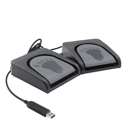 iKKEGOL Upgraded USB Double Pedal Assembly 2 Foot Switch Control 2 Key Button Footswitch Program