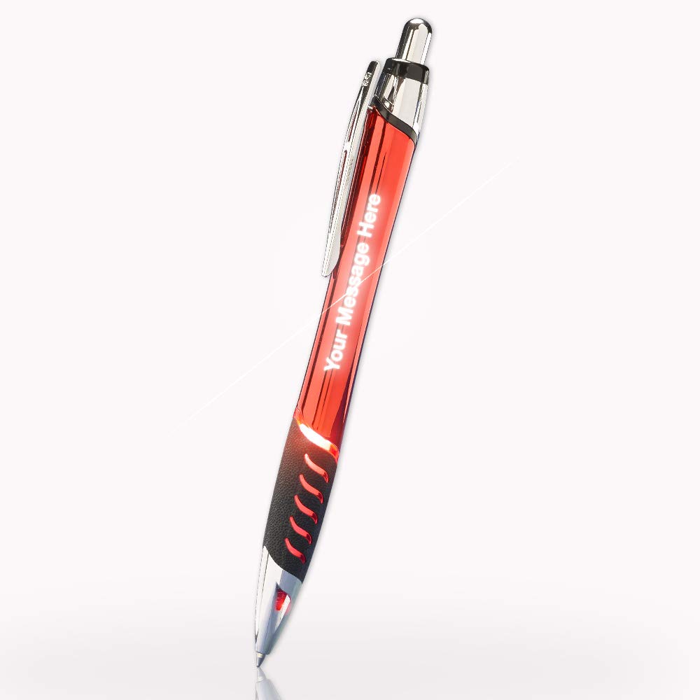 Imprints Online 10 Custom Laser-Engraved Metal Ballpoint Pens With Illuminated Engraving & Grip.