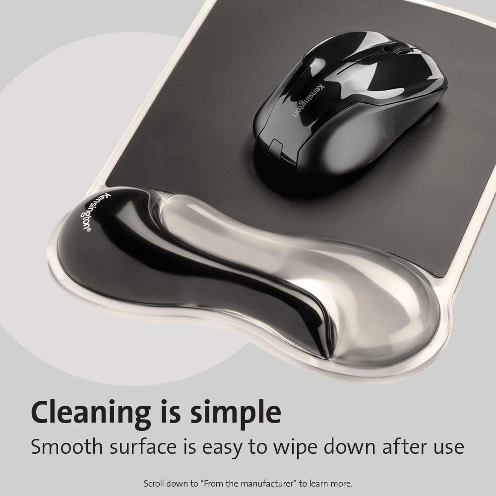 Kensington Mousepad and Wrist Rest, Practical, Gel Pillow, 11-2/5"Wx17-7/10"Lx1-7/10"H,GY