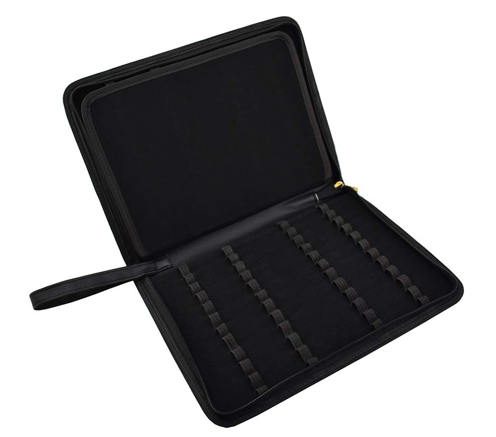 erofa 48 Fountain Pen Case PU Leather, Rollerball Pen Display Holder Bag, Pouch Large Capacity for