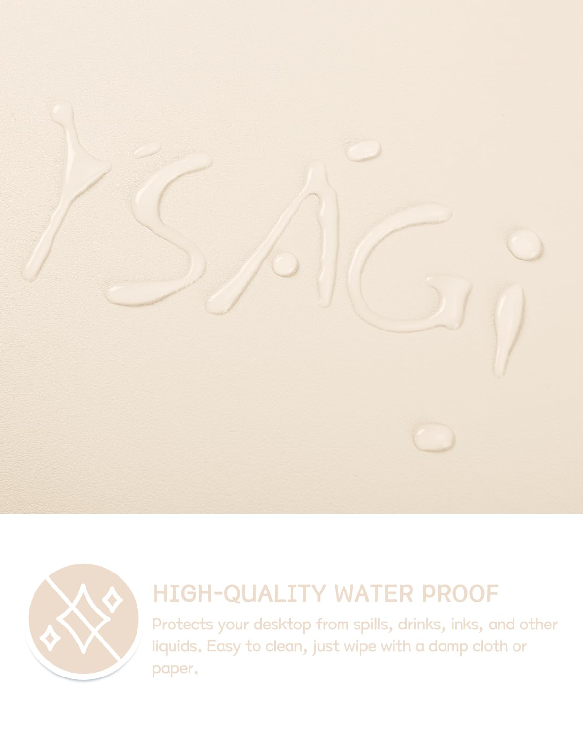 YSAGi Non-Slip Leather Desk Pad, Desk Matt for Desktop, Waterproof Laptop Computer Keyboard Mat