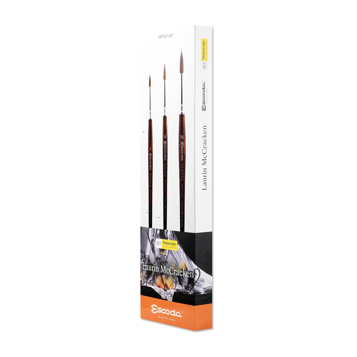 Escoda Signature Series Artist Watercolor Brush Set, Laurin Mccracken Set #1, Versatil Synthetic