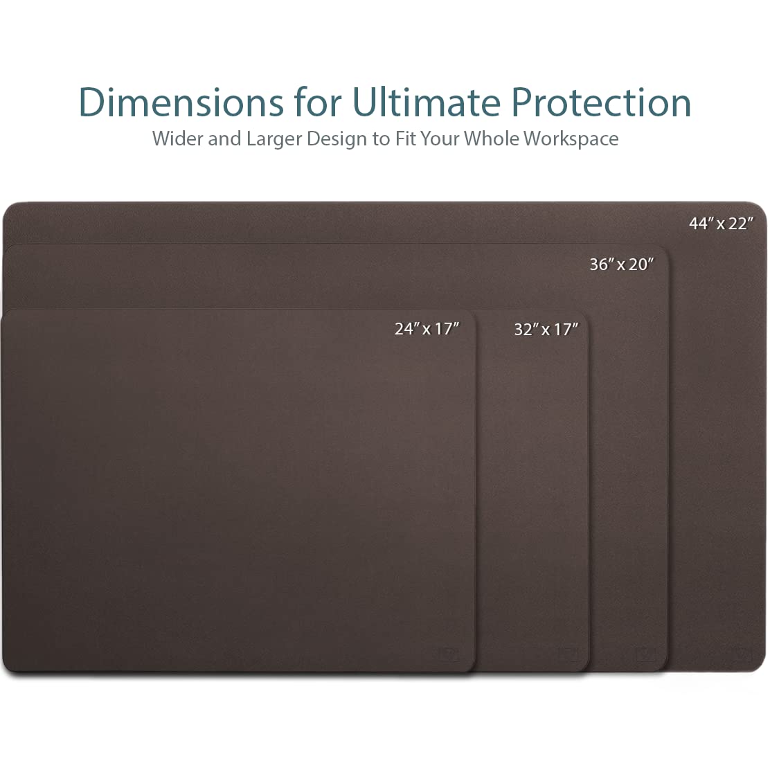 Vine Creations Leather Desk Mat Large 44" x 22", Desk Protector Mat, PU Leather Desk Pad, Large