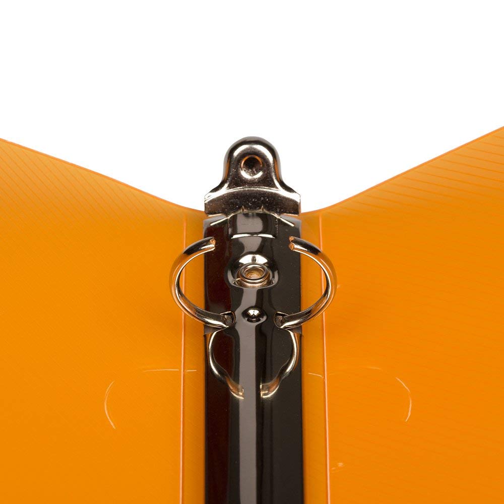 JAM PAPER Plastic 0.75 inch Binder - Orange 3 Ring Binder - Sold Individually