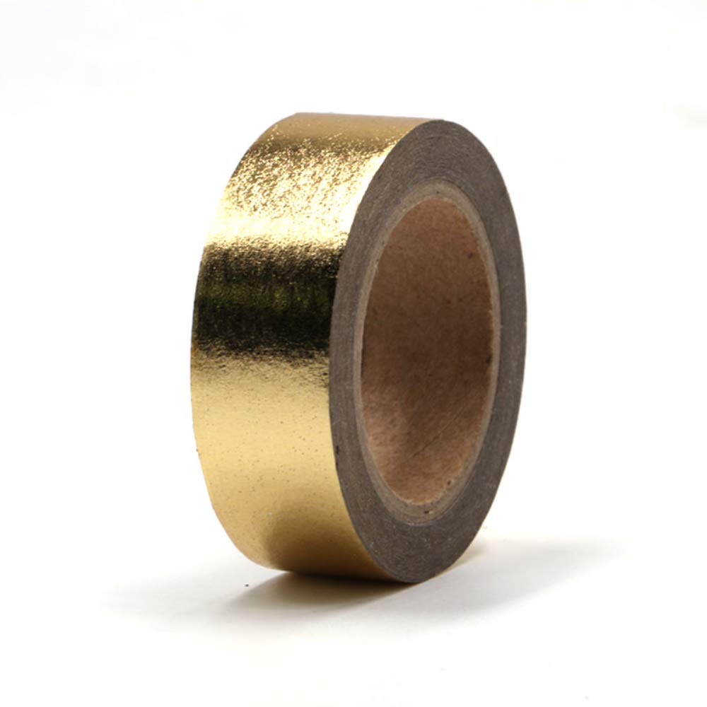 MEI YI TIAN 6 Rolls Solid Gold Foil Washi Tape Set 15mmx10m Gilding Paper Adhesive Masking Tapes