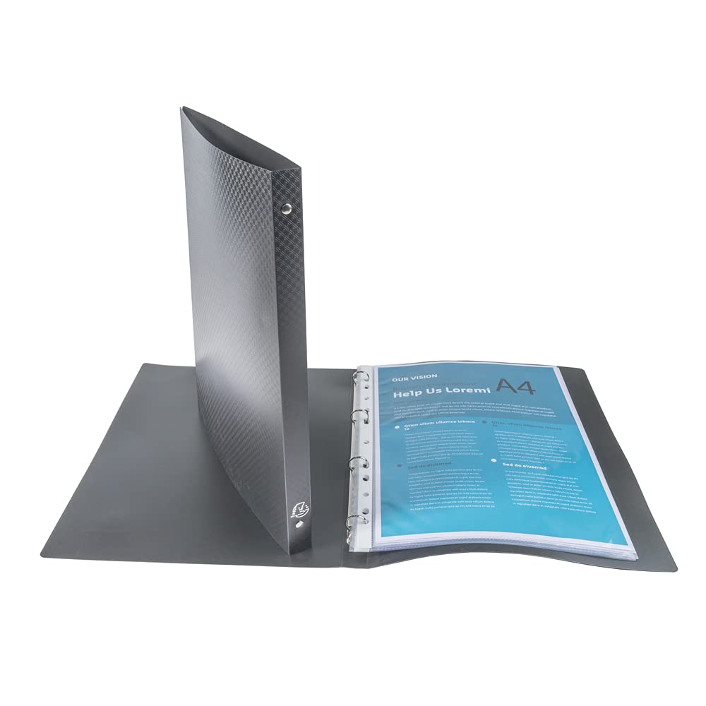 Exacompta - ref. 51191E - 1 Flexible Binder with OPAK Label - 4 Round Rings, Diameter 15 mm - Spine
