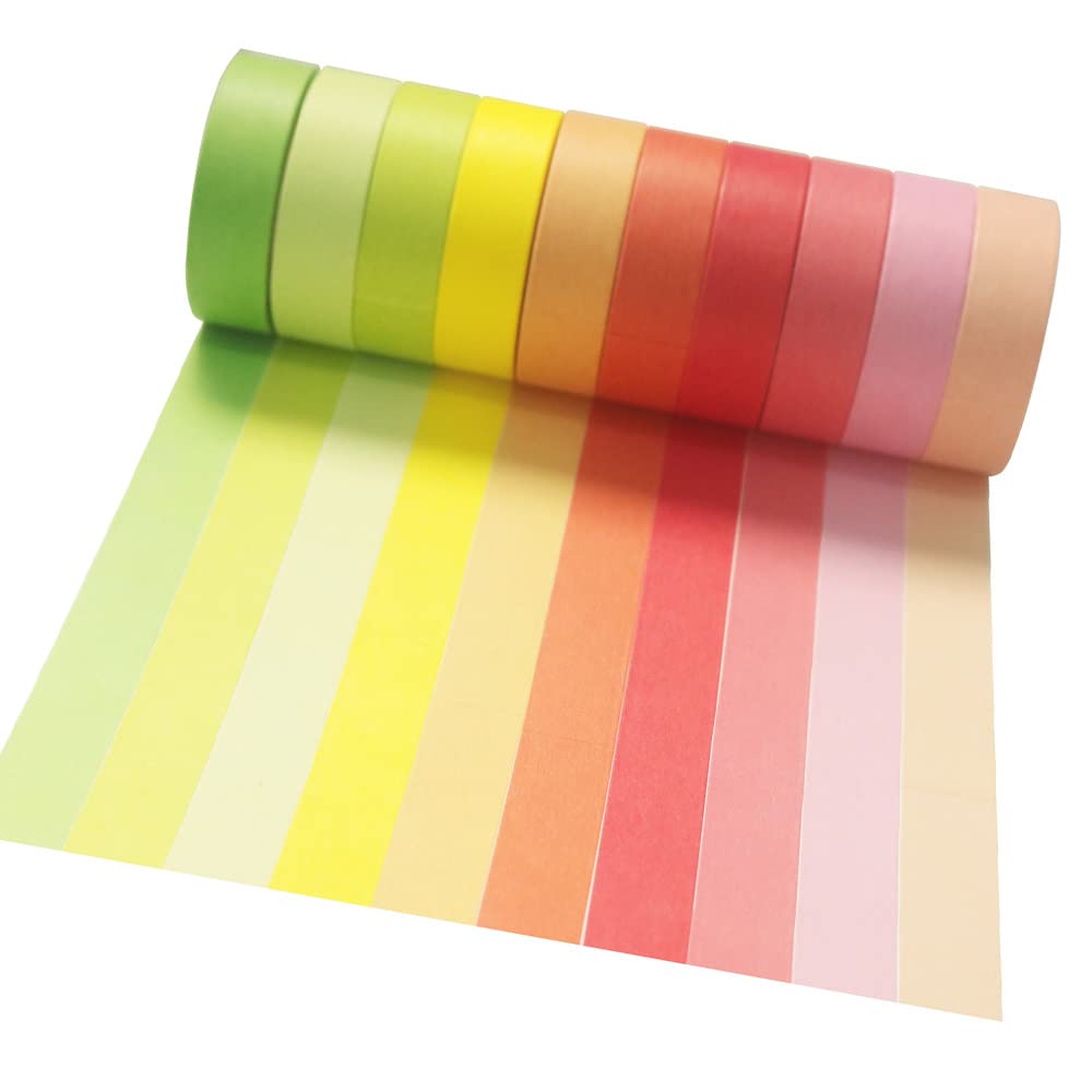 Maartla 20 Rolls Washi Tape Set, Rainbow Washi Tape Colorful Masking Tape 15mm Wide, Decorative