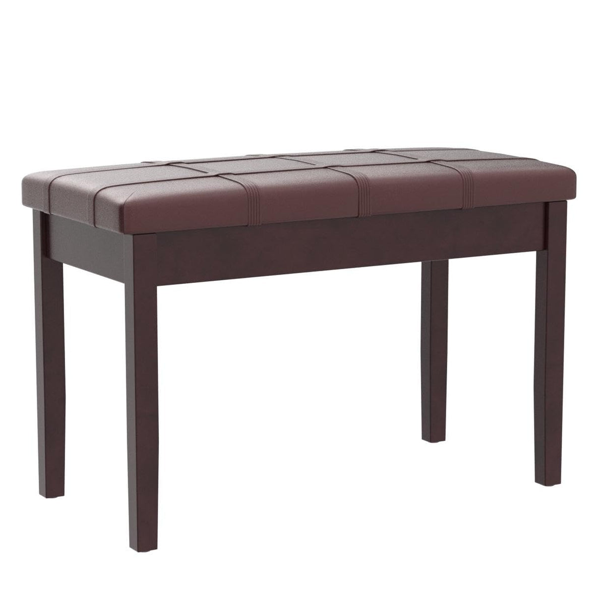 GOFLAME Piano Bench with Padded Cushion and Music Storage, Comfortable Double Duet Seat with PU