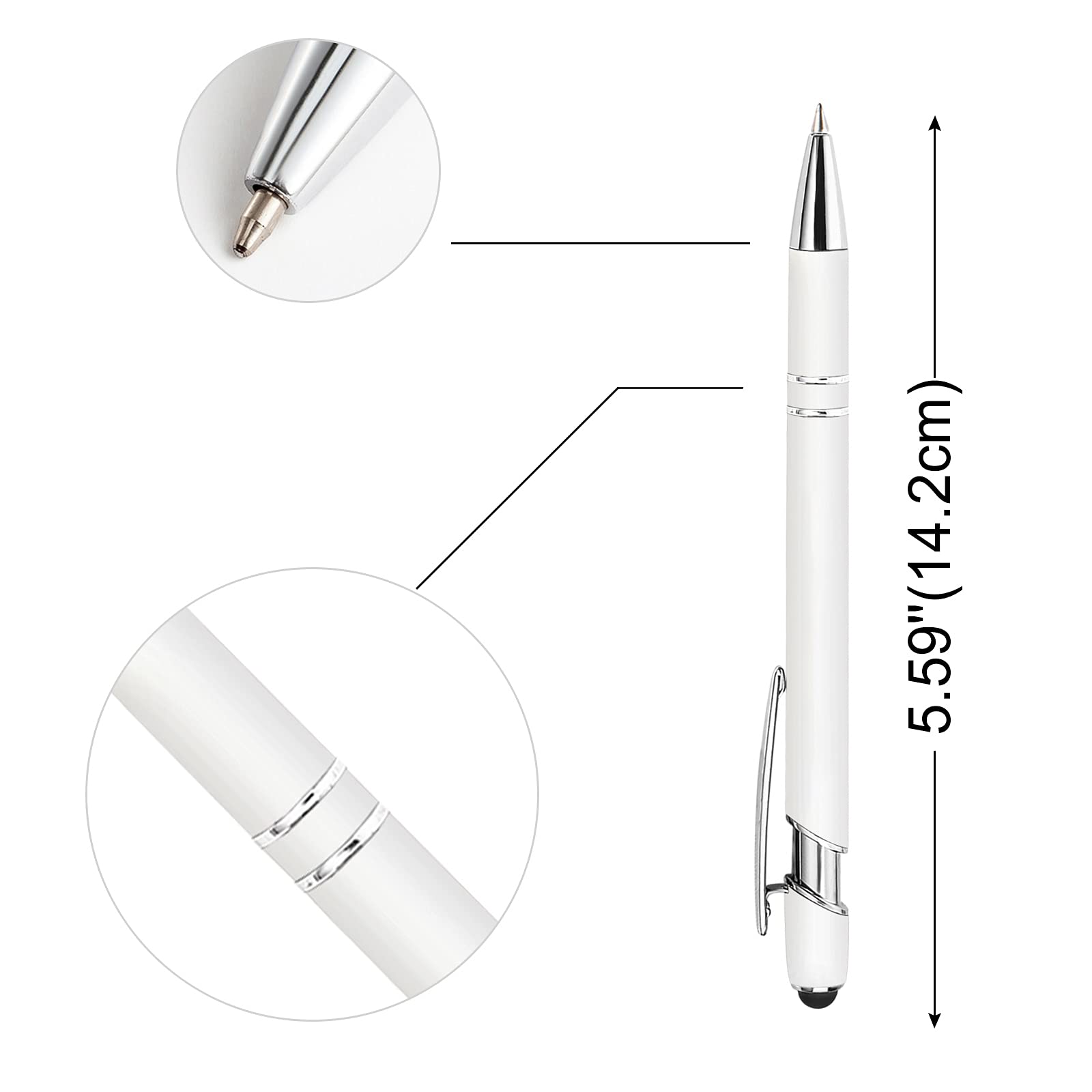 Farmelov Personalized Pen Bulk with Name Free Engraving,Custom Ballpoint Pens with Stylus,Engraved