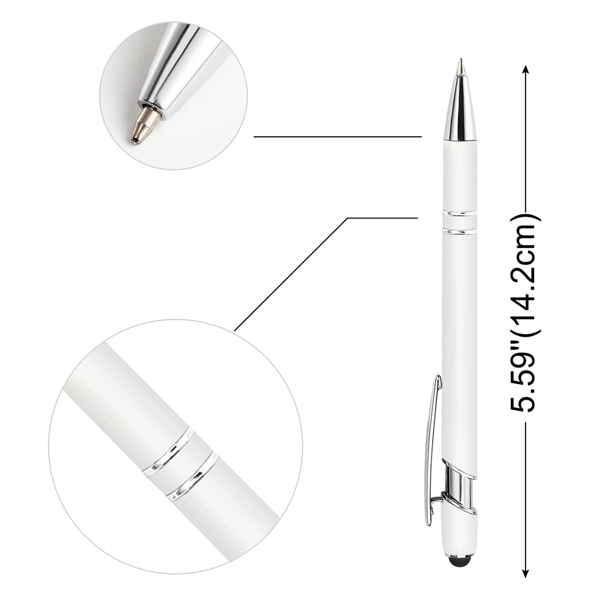12PCS Personalized Pens Bulk with Name Free Engraving,Custom Ballpoint Pens with Stylus,Engraved