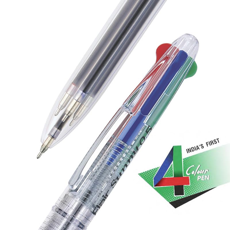 FLAIR Sunny Retractable 0.5mm Ball Pen Pouch Pack | Swiss Tip Technology | Retractable Mechanism &