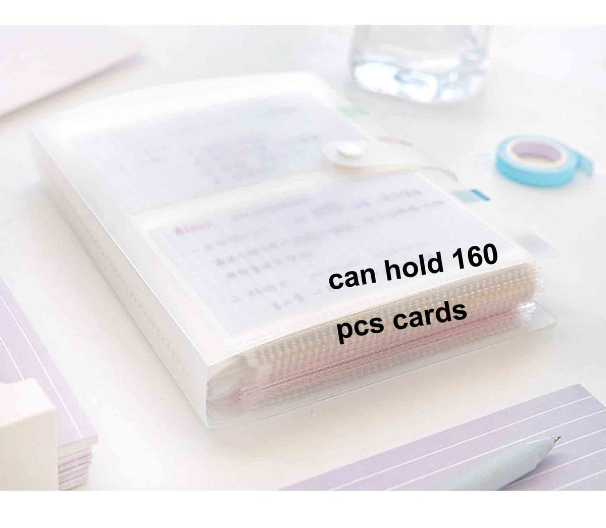 YOAVIP 3x5 Index Cards Clear Plastic Holder Organizer Pouches Book Binder 40 Page Hold 160 Cards 4