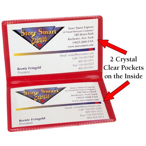 StoreSMART Red Folding Business Card Holders - 25 Pack - Polypropylene Plastic (RPP2915R25)