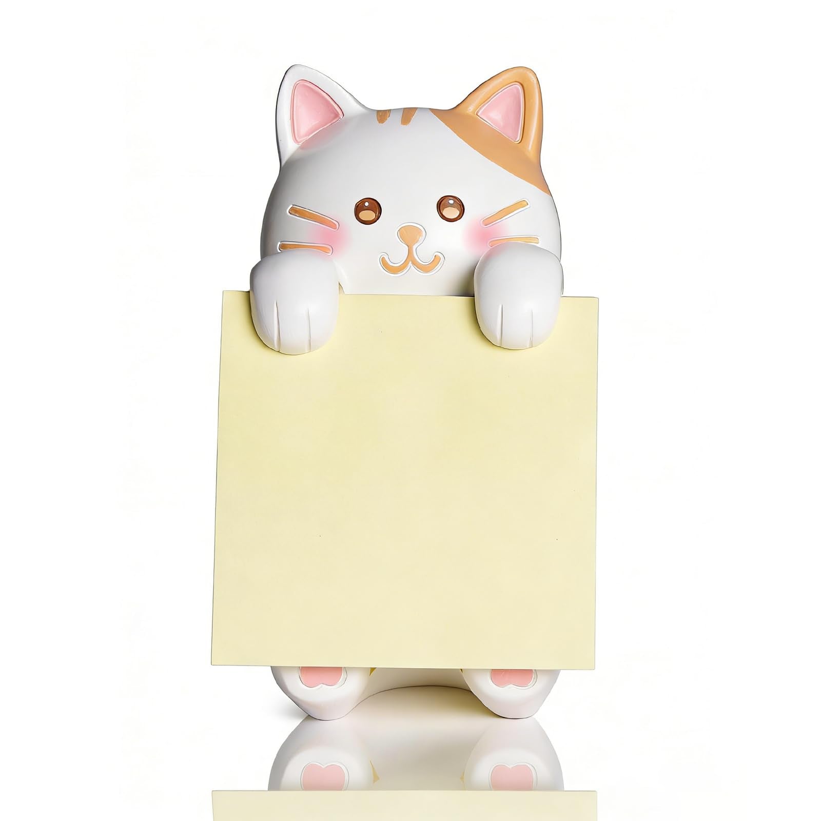 HORTIX Cat Pop-Up Sticky Note Dispenser for 3 x 3 in Notes, Ginger Cat