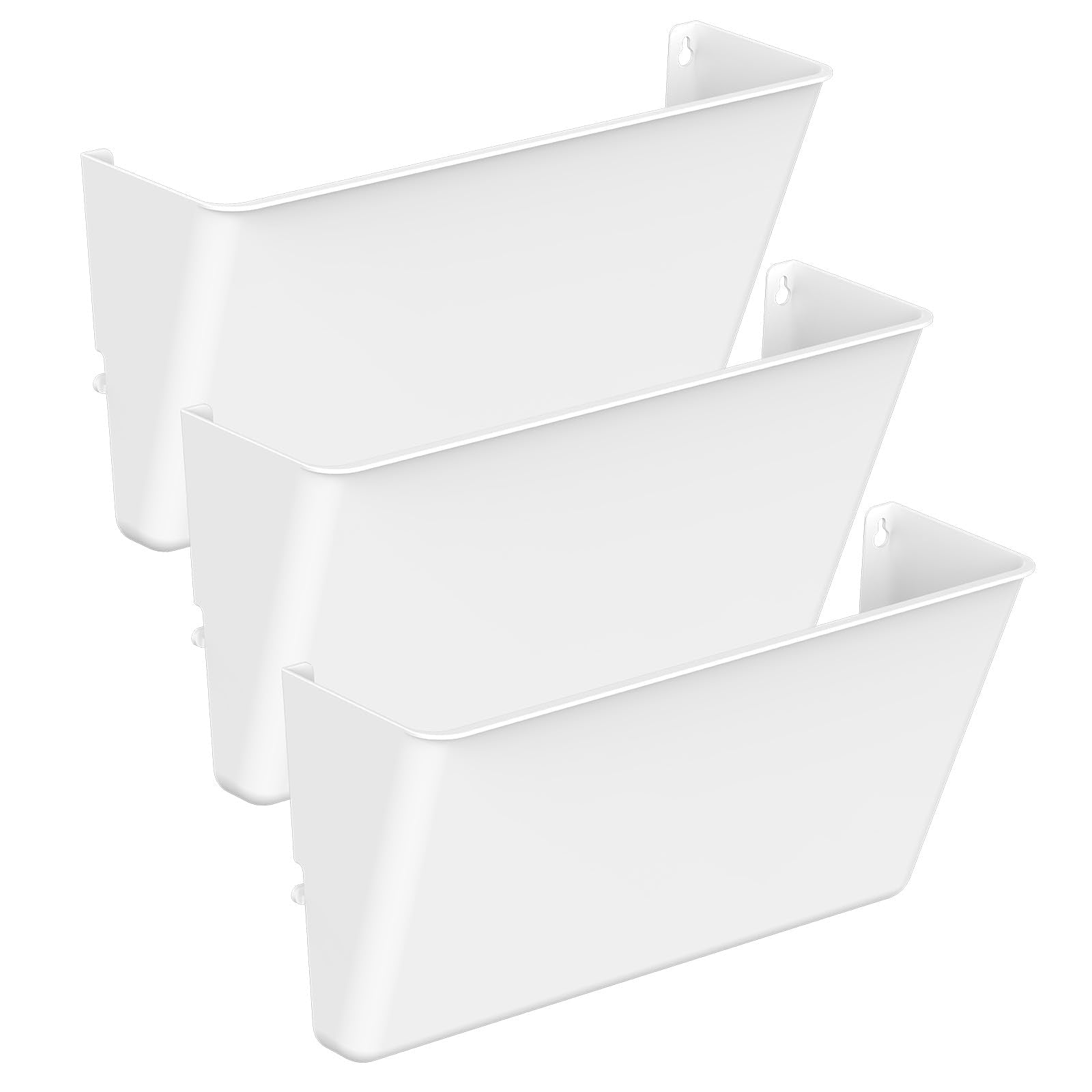 Gawerk Clear Acrylic Single Pocket, Plastic Hanging Wall Mount File Holder for Office Home (White