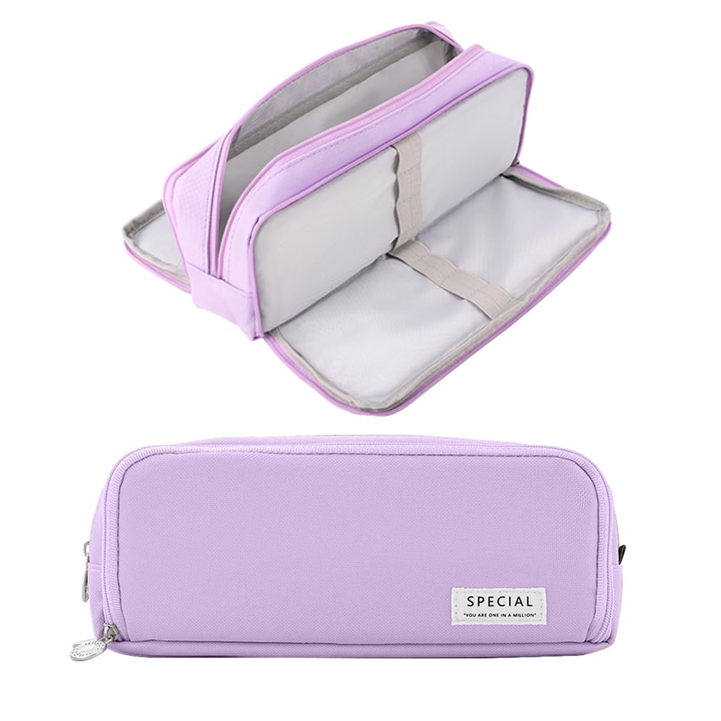 iSuperb Large Pencil Case 3 Compartments Pencil Pouch Big Capacity Pencil Bag for Kids Teen Girls