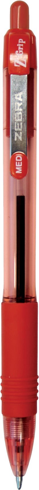 Zebra Pen Z-Grip Retractable Ballpoint Pen, Medium Point, 1.0mm, Red Ink (Pack of 6, 72 Count Total)