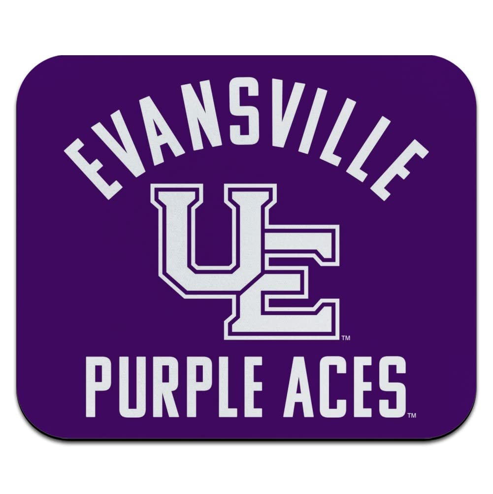 University of Evansville Purple Aces Logo Low Profile Thin Mouse Pad
