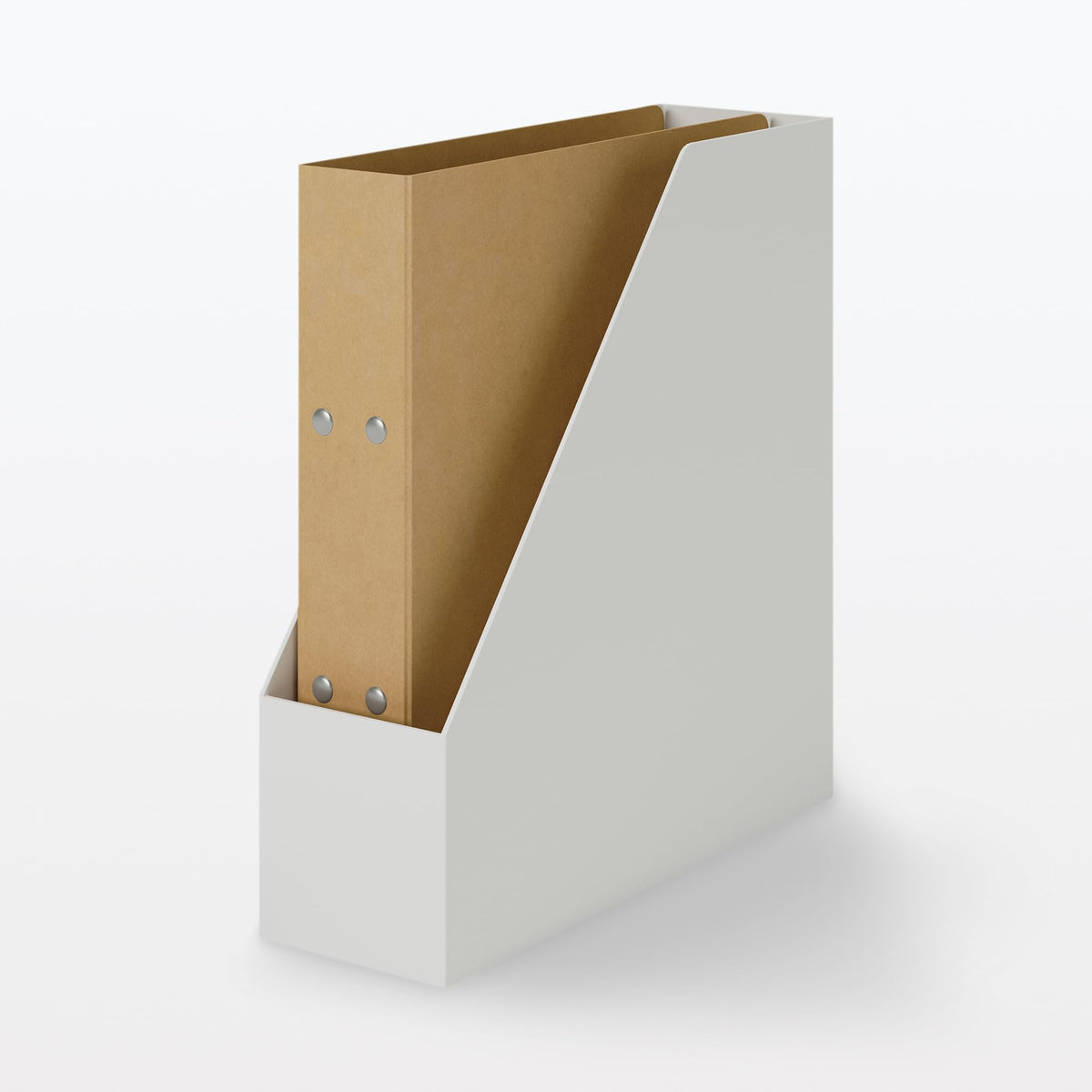 無印良品 MUJI 83904340 Standing File Box with Recycled Polypropylene, White Gray, Approx. Width 3.9 x