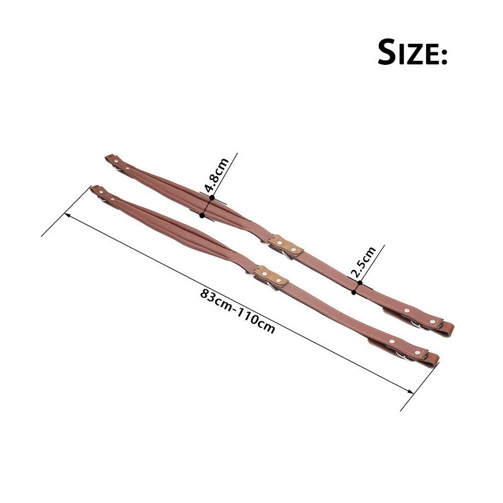BIBISTORE Soft Leather Adjustable Accordion Shoulder Harness Straps Instrument Accessories (Coffee)