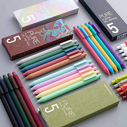 4 Packs KACO Gel Ink Pens Retractable 20 different ink color Extra Fine Point (0.5mm) for Drawing