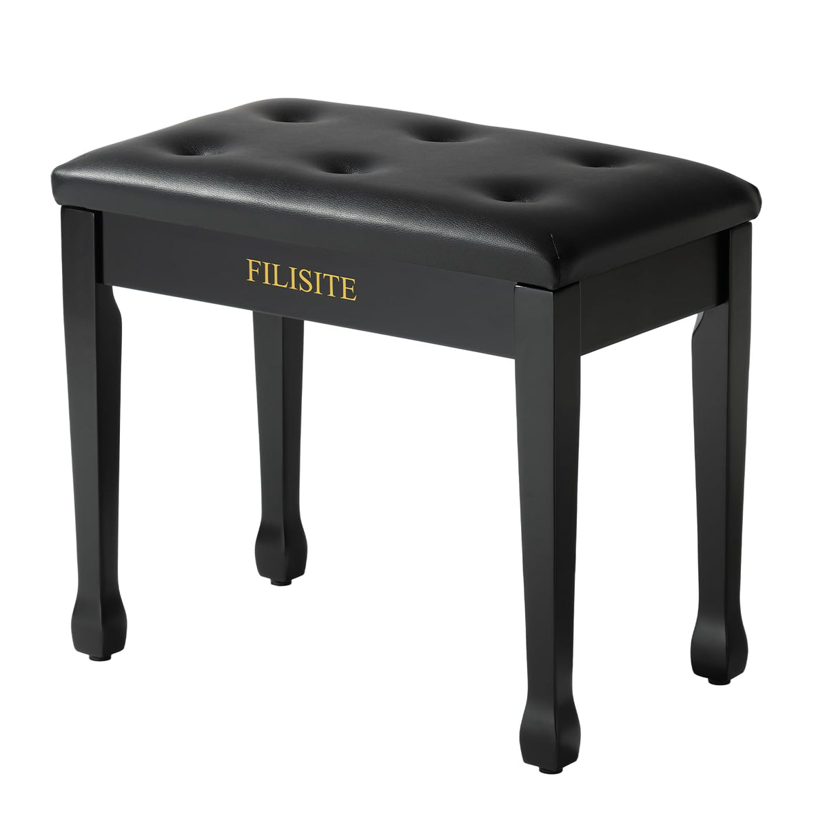 FILISITE Wooden Piano Bench with Storage, Piano Stool with Waterproof Padded Cushion, Bench Seat