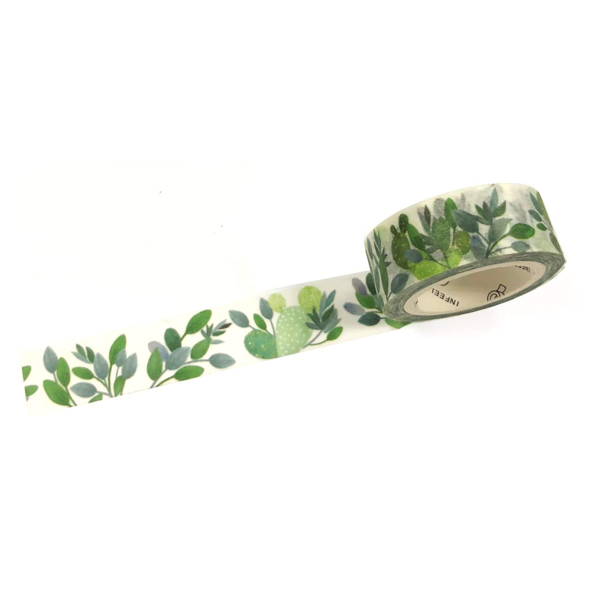 Wrapables Flowers and Greens Washi Masking Tape, 15mm x 7m Cactus