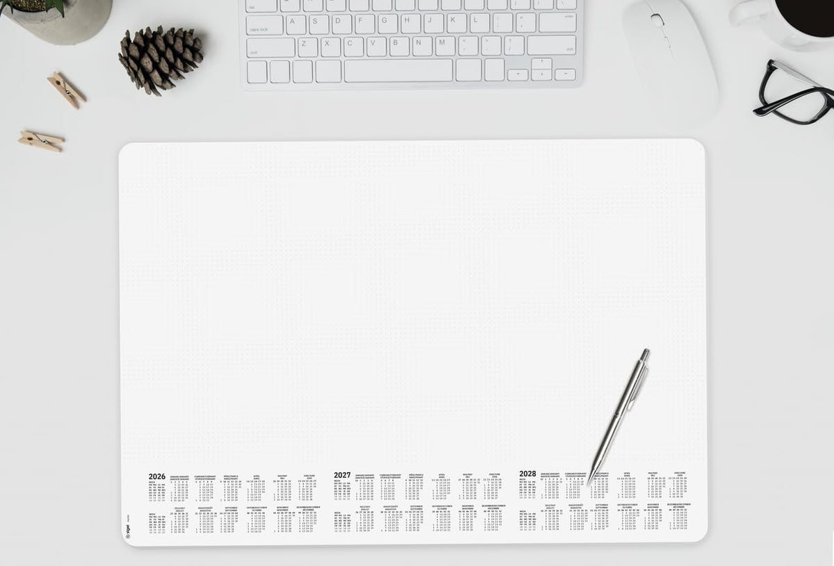 SIGEL H6301 Paper Desk pad- dot Grid - Dotted (dot Grid) - White - Approx. A2-2026/2027/2028