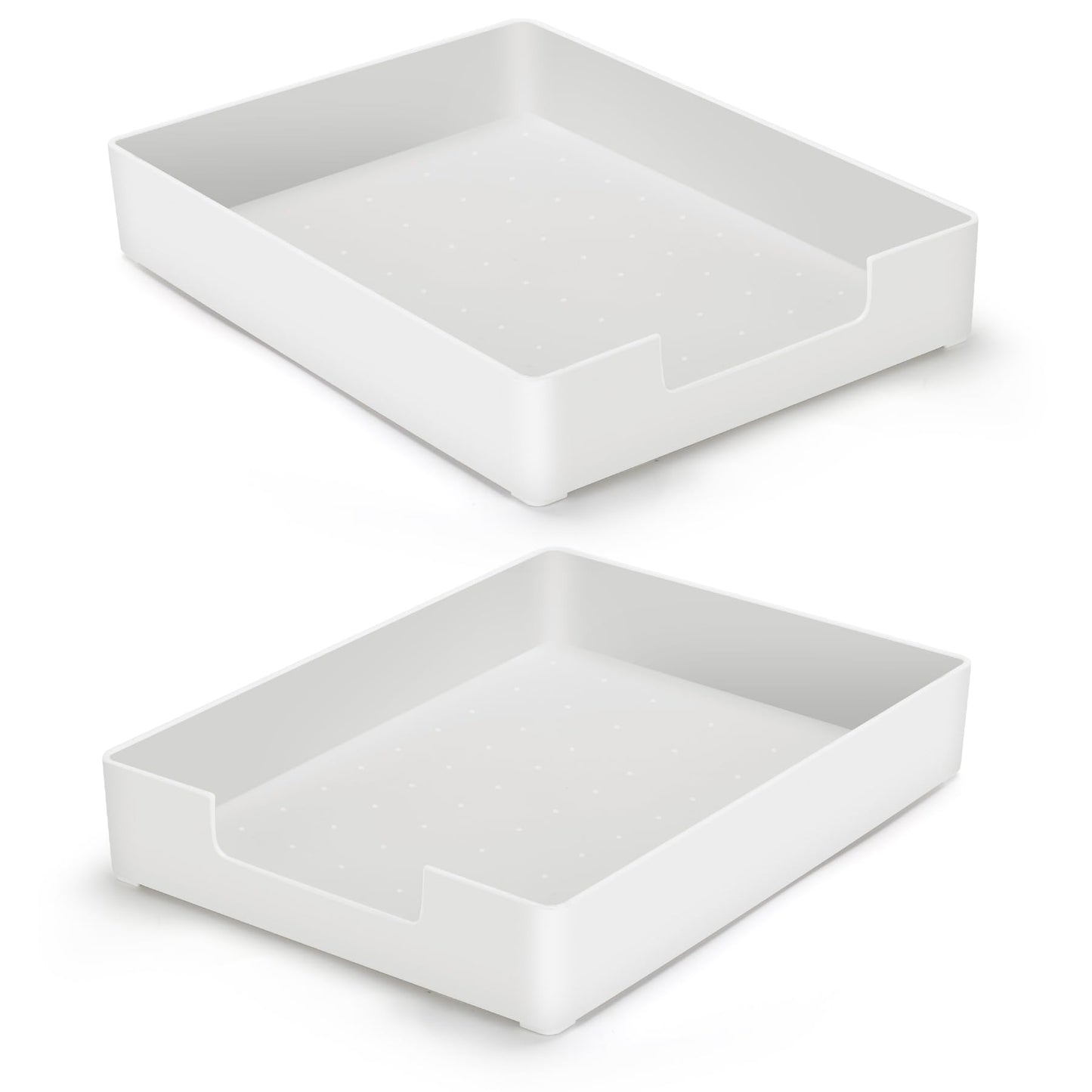 AZFUNN Paper Tray Organizer for Desk, Office Letter-Size Trays, White 2 PCS