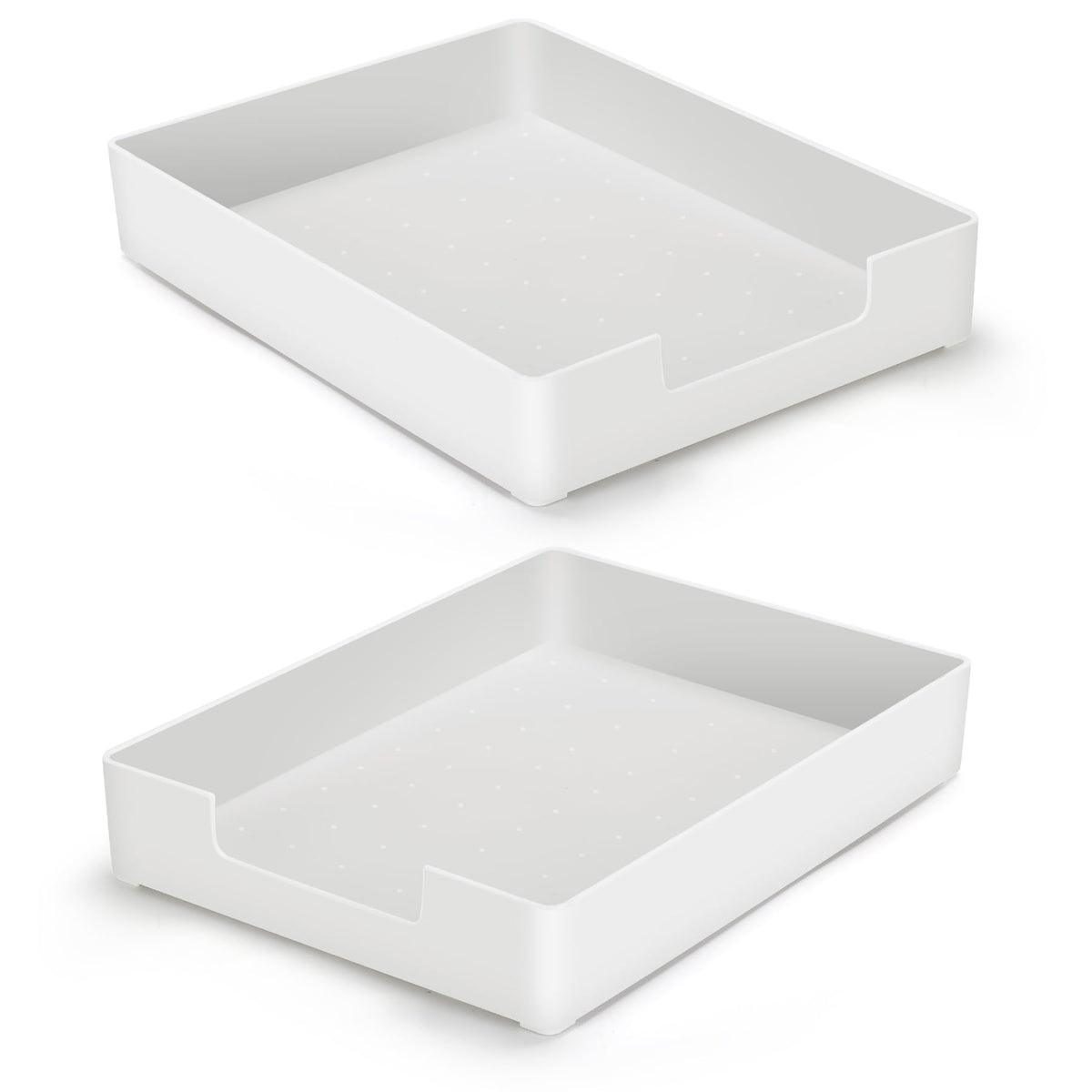 AZFUNN Paper Tray Organizer for Desk, Office Letter-Size Trays, White 2 PCS