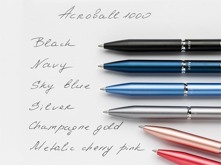 Pilot - Premium Acro 1000 Silver ballpoint pen in gift box - Ultra soft ink for unparalleled