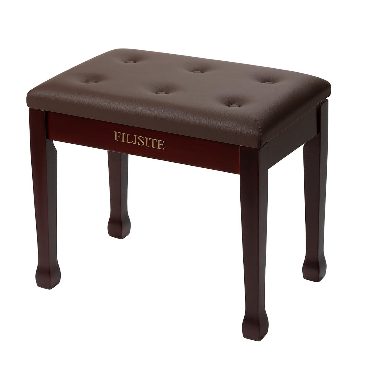 FILISITE Wooden Piano Bench with Storage, Piano Stool with Waterproof Padded Cushion, Bench Seat