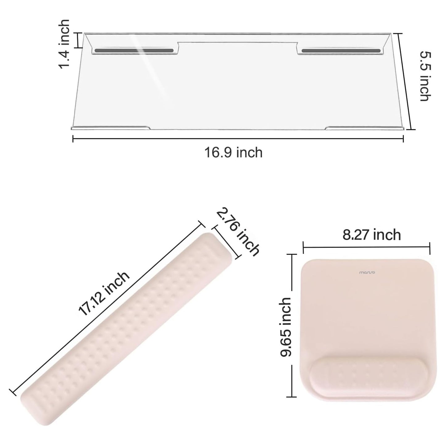 MOSISO Keyboard Stand&Wrist Rest Support for Keyboard &Mouse Pad Set