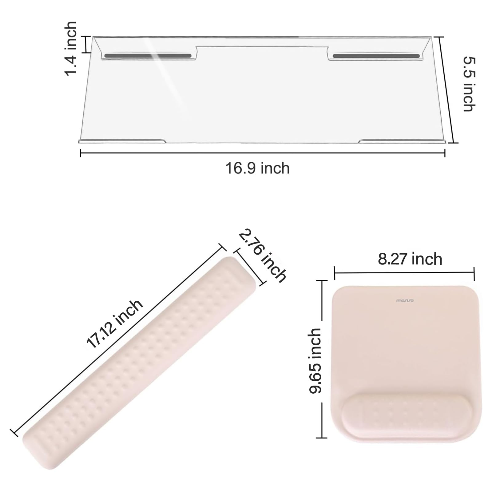 MOSISO Keyboard Stand&Wrist Rest Support for Keyboard &Mouse Pad Set