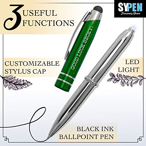 Personalized Pen, 3-in-1 Ballpoint Pen, Touch Screen Pen Stylus, & Flashlight- Customized for Men