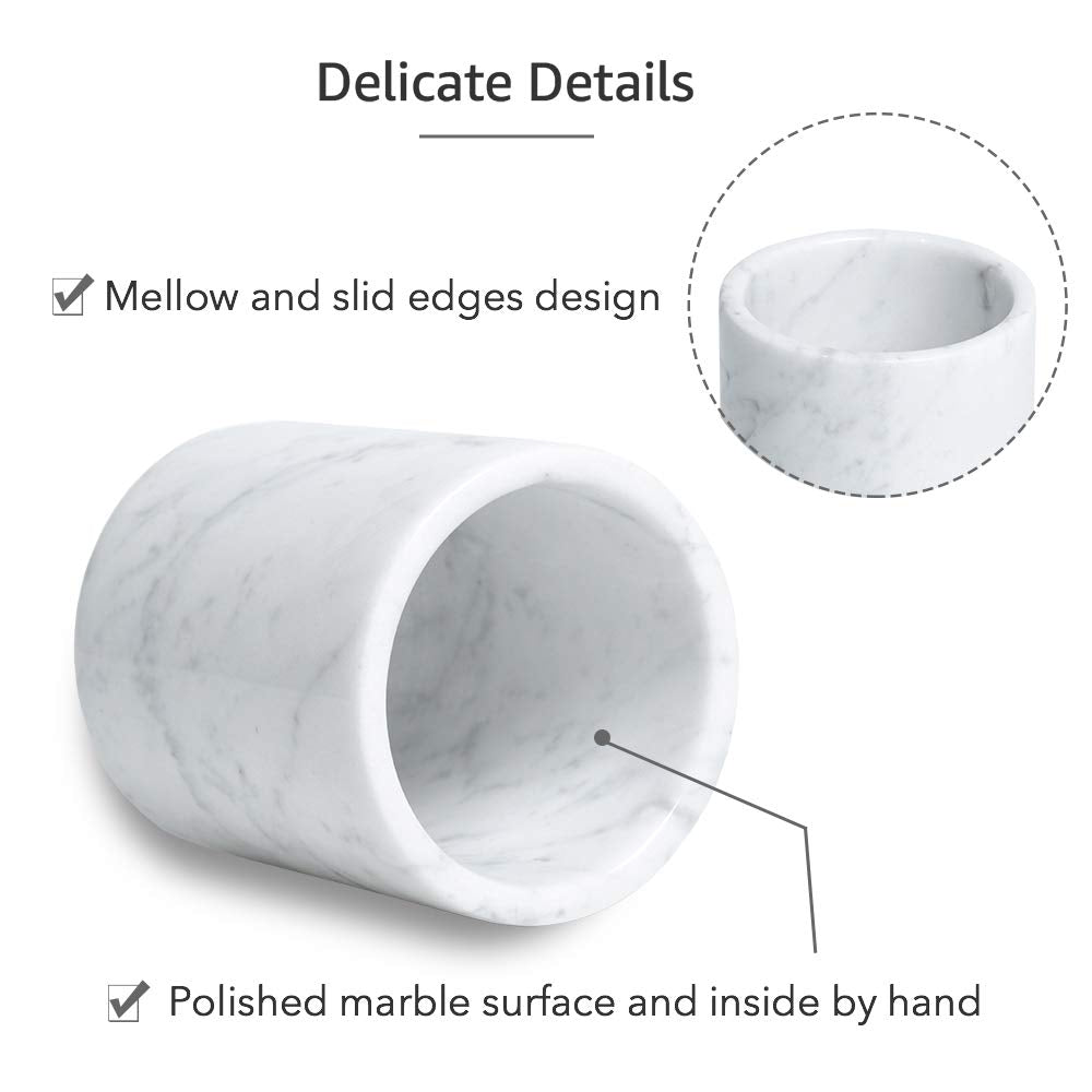 Marble Pencil Pen Holder Stand for Desk Office Organizer Makeup Brush Cup