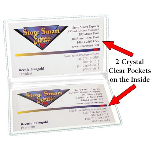 StoreSMART - White Folding Business Card Holders - 10 Pack - Polypropylene Plastic (RPP2915W-10)