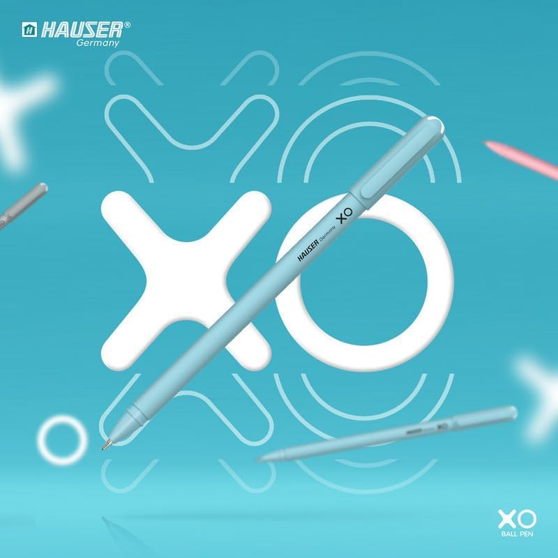 Hauser Xo Ball Pen Pouch Pack | Tip Size 0.7 mm | Sleek Body & Minimalistic Design | Matt Finish |