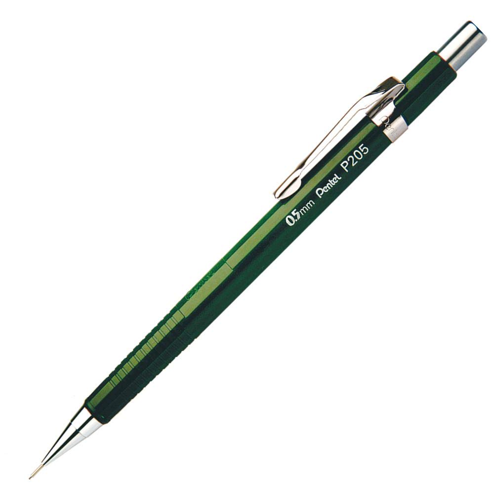 Pentel P205-D 0.5 mm HB Pencil Case, Green