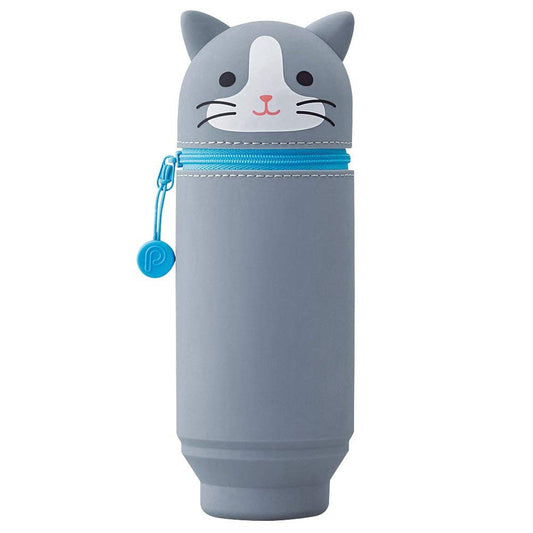 LIHITLAB Kawaii Japanese Cat Large Stand Up Pencil Case For School Office College, Cute School