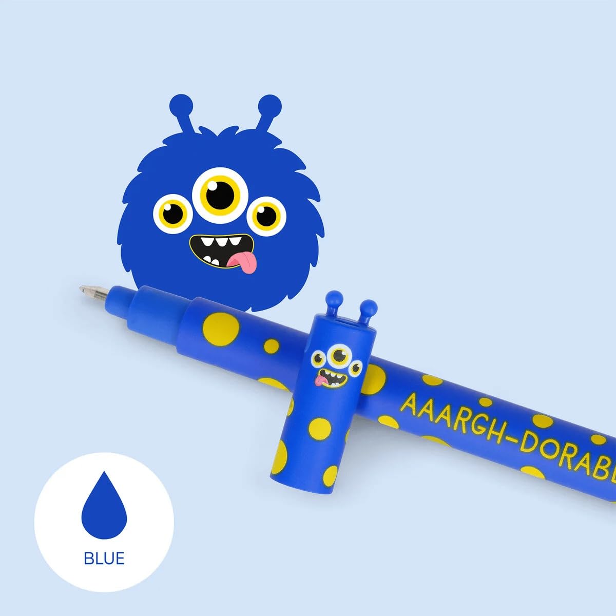 Legami - Erasable Gel Pen, Ball on the End to Remove Blue Thermosensitive Ink, Tip Diameter 0.7 mm