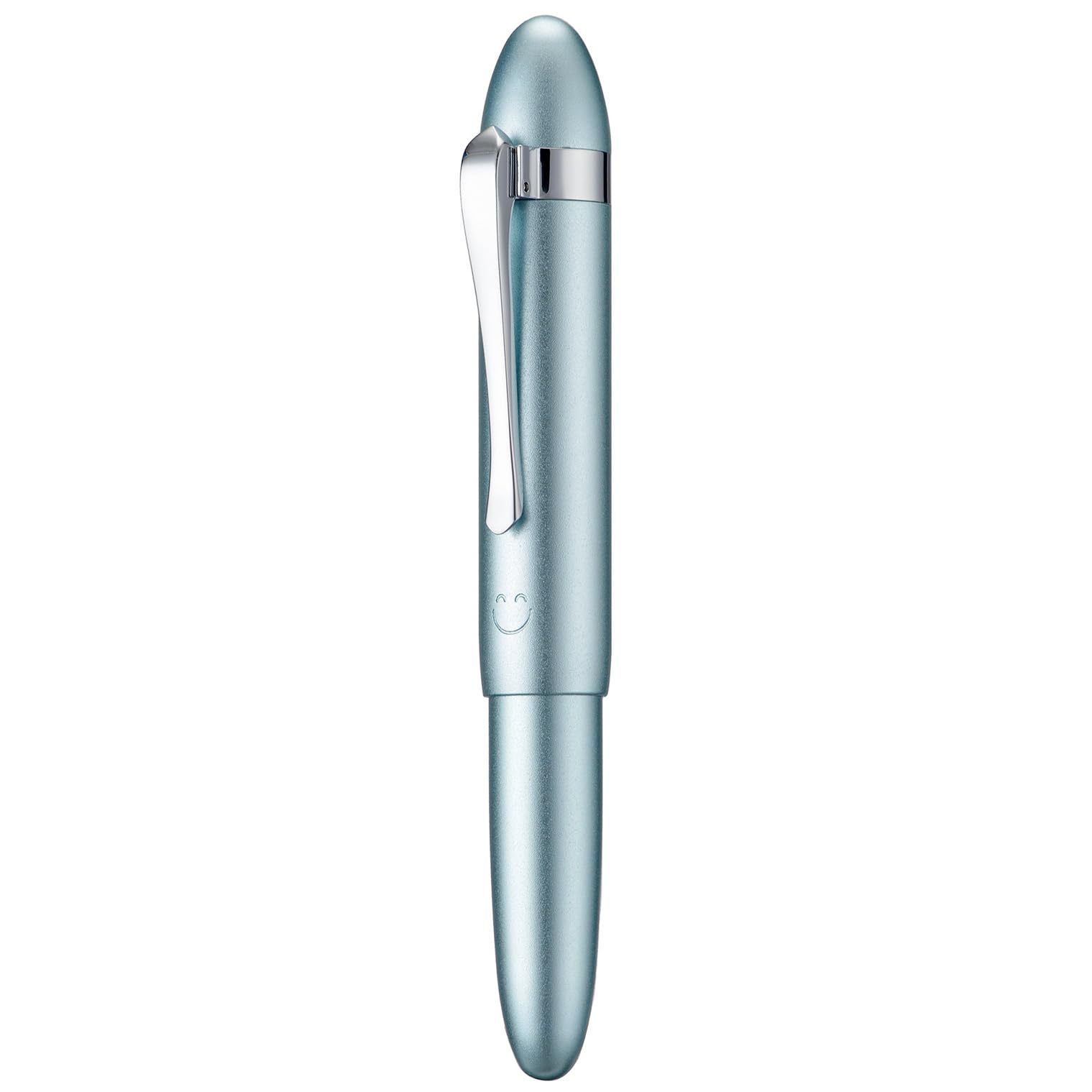 HONG DIAN M1 Fountain Pen Fine Nib, Ice Blue & Submarine Shape Aluminium Short Mini Pocket Travel