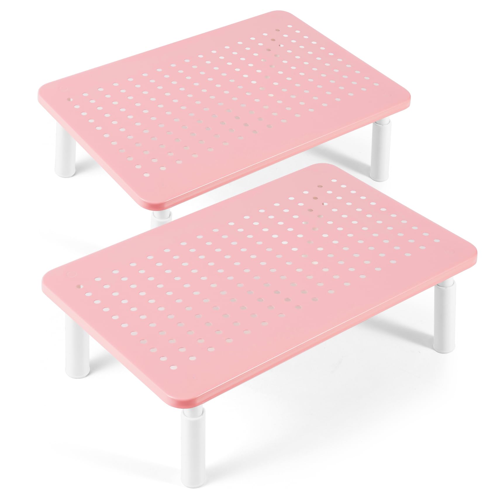 2 Pack Monitor Riser Desktop Stand Flat Screen TV Monitor Stand Pink