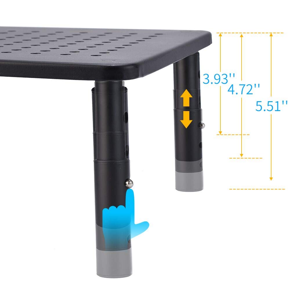 2 Pack Monitor Stand Rise 3 Height Adjustable,Computer, iMac, Pc, Printer, Desktop Ergonomic Metal